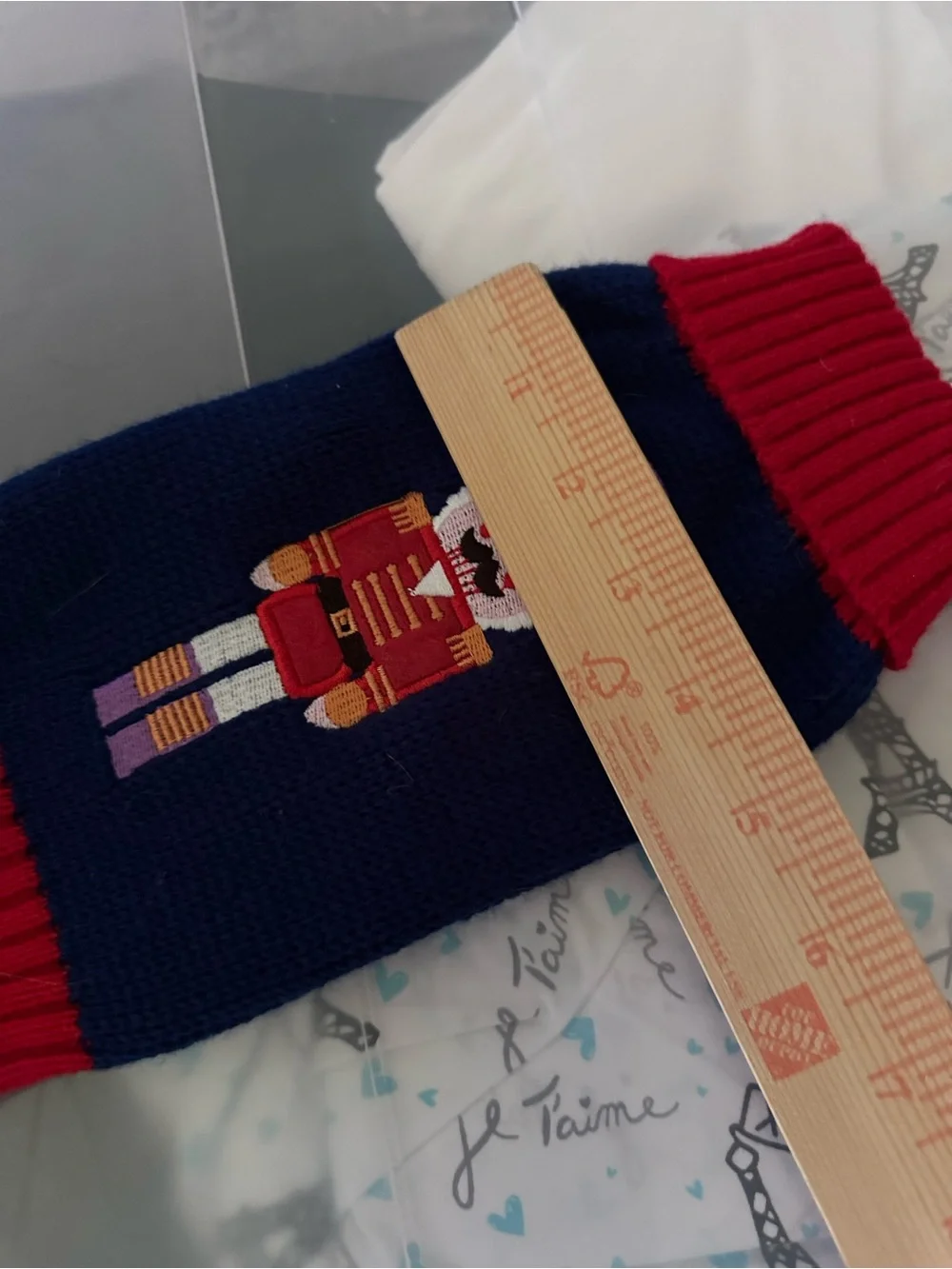 Red and Blue Knit Dog Sweater